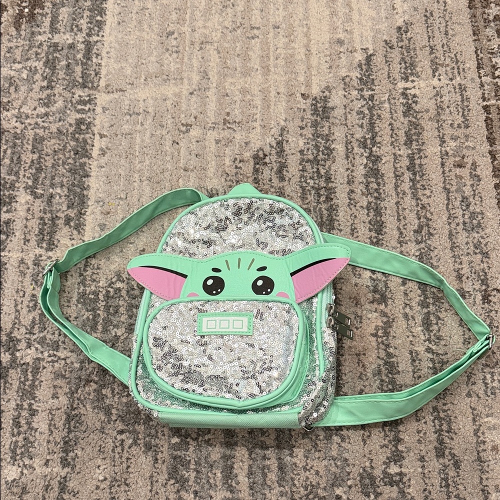 Kids Sequin Character Crossbody Bag - Mint Green